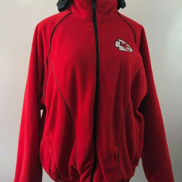 NFL KC Chiefs Fleece Nylon Reversible Jacket - Picture 6 of 10